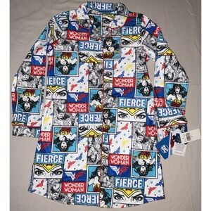 NWT Girls' DC Comics Wonder Woman Flannel Pajamas Night Shirt Flame Resistant 12